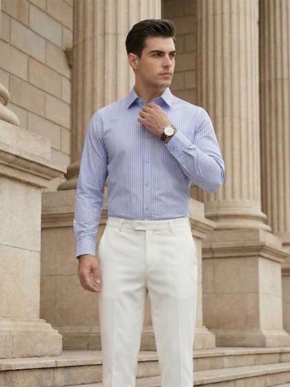 INVICTUS Urban Slim
                        Fit Striped Formal Shirt