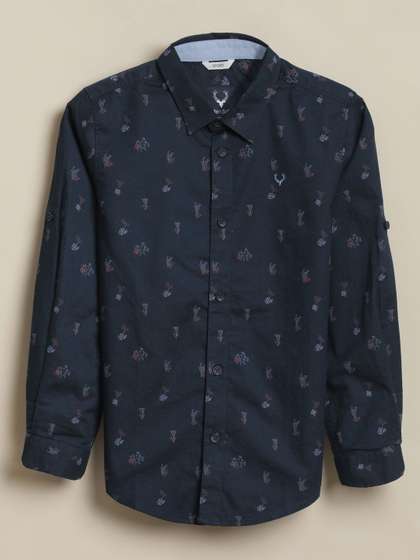 Allen Solly Junior
                      Boys Slim Fit Spread Collar Conversational Printed
                      Cotton Casual Shirt