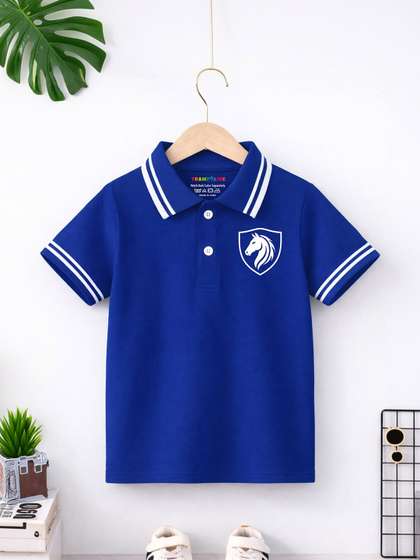 YK X Trampoline Boys
                      Printed Polo Collar T-shirt