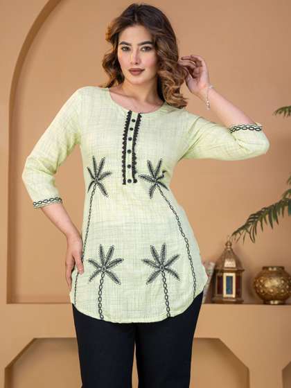 AAYUFAB Women
                          Ethnic Motifs Embroidered Kurta