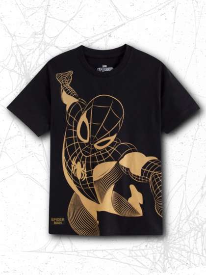 Nap Chief Kids Unisex
                      Marvel Spider Man Gold Printed Relaxed Fit
                      T-shirt