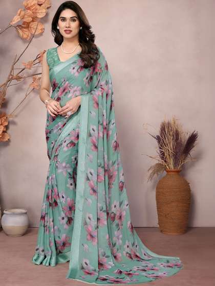 LOOM SUTAA Floral
                          Pure Georgette Designer Saree