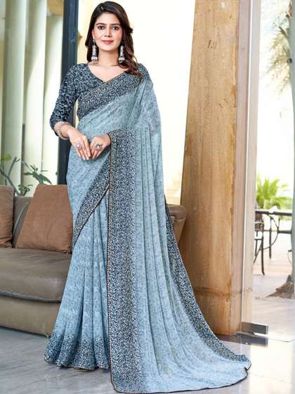 Sangria Floral
                        Printed Sarees With Unstitched Blouse Piece