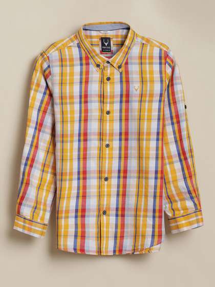 Allen Solly Junior Boys
                    Slim Fit Spread Collar Checked Cotton Casual Shirt