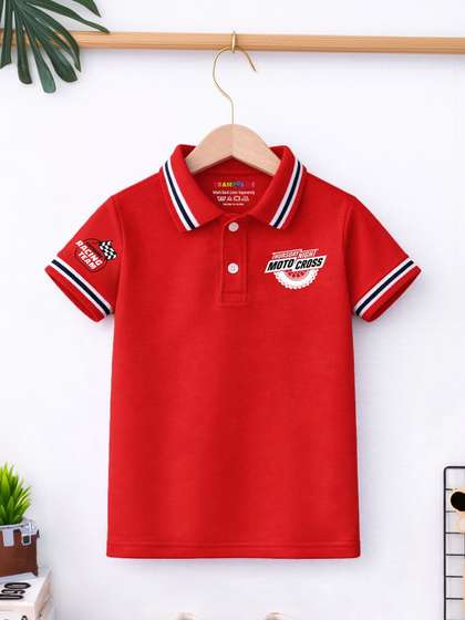 YK X Trampoline Boys
                    Printed Polo Collar T-shirt