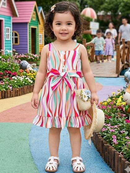 FOSTRIC Print Layered
                    A-Line Dress