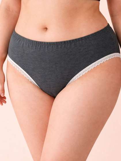 Plus Moonaa Women
                          Lace Assorted Cotton Blend Hipster Briefs
