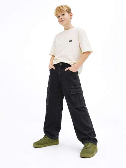ZAB- ZEN ALPHA BETA Boys
                    Loose Fit Mid-Rise Light Fade Ombre Stretchable
                    Jeans