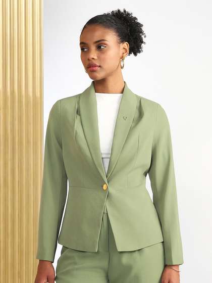 Allen Solly Woman
                        Notched Lapel Single-Breasted Formal Blazers