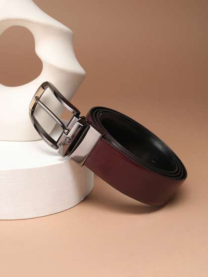 Louis Philippe Men
                    Italian Leather Dual Tone Zinc Alloy Buckle Formal
                    Reversible Belt