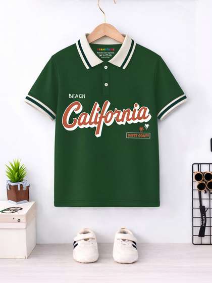 YK X Trampoline Boys
                      Printed Polo Collar T-shirt
