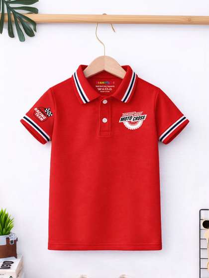 YK X Trampoline Boys
                    Printed Polo Collar T-shirt