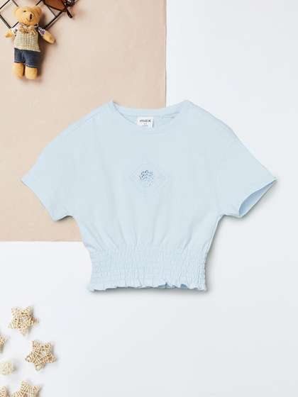 max Girls Blue Cotton
                    Tops