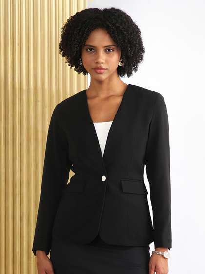 Allen Solly Woman
                        Notched Lapel Single-Breasted Casual Blazers