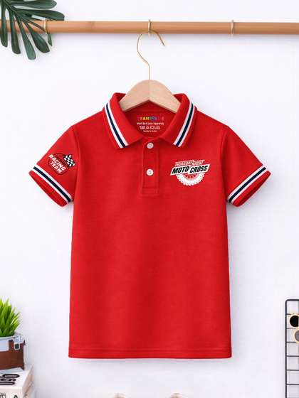 YK X Trampoline Boys
                    Printed Polo Collar T-shirt
