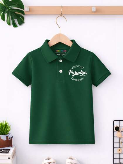 YK X Trampoline Boys
                    Printed Polo Collar T-shirt