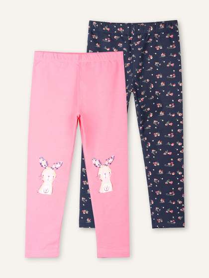 ariel Girls Pack of 2
                    Cotton Printed Ankle Length Leggings