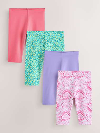 NEXT Girls Pack of 4
                      Printed Three-Fourth Leggings
