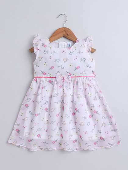 BUMZEE Floral Print Fit
                    & Flare Dress