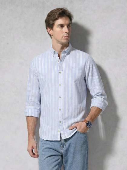 WROGN Slim Fit
                        Striped Pure Cotton Casual Shirt