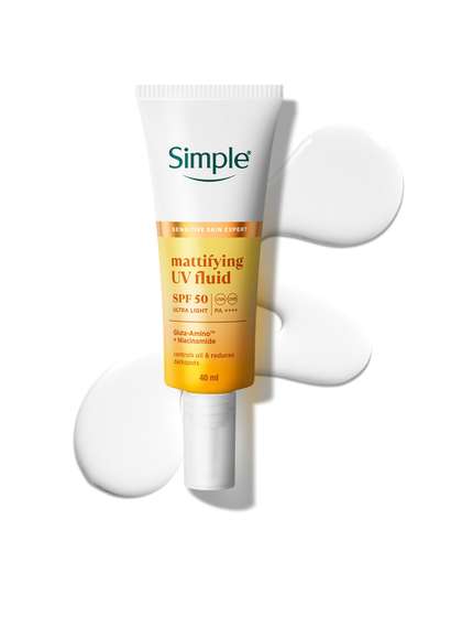 Simple Mattifying UV
                        Fluid SPF 50 PA++++ Sunscreen with Niacinamide
                        for Oily Skin - 40 ml