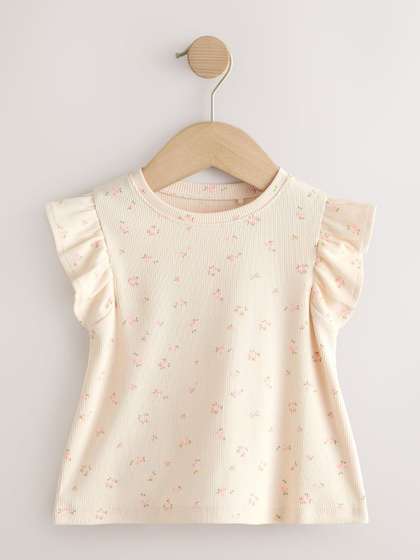 NEXT Girls Floral Print
                    Flutter Sleeve Top