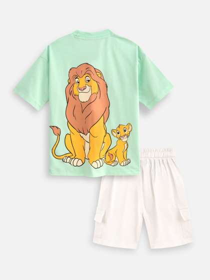 Nap Chief Kids
                        Unisex Disney Lion King Printed T-shirt with
                        Cargo Shorts