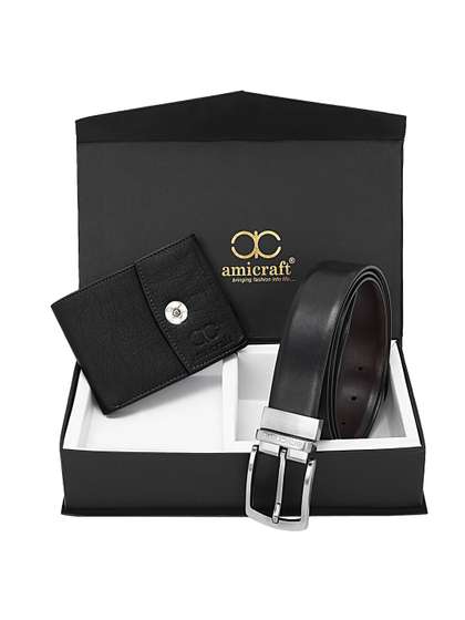 amicraft Men 2
                    Embellished PU Two Fold Wallet With Belt