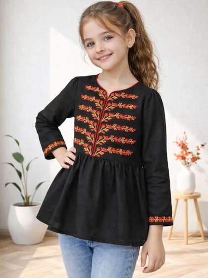 BAESD Girls Black
                    Viscose Rayon Tops