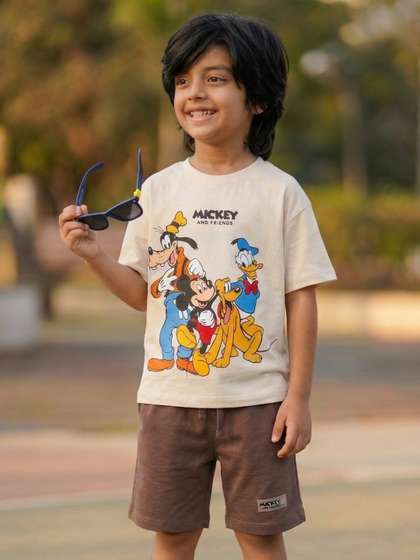 Nap Chief Kids Disney
                      Mickey and Friends Printed Cotton T-shirt with
                      Shorts