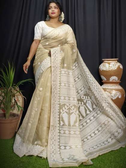 MANANIYA Silk
                          Cotton Jamdani Saree