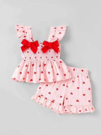 Hopscotch Girls Printed
                    Top with Shorts