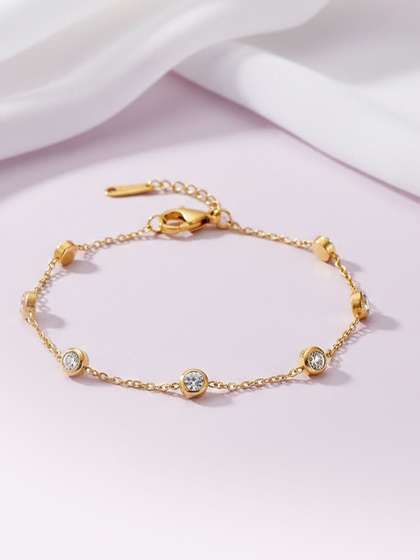 Peora Men Crystals
                    Gold-Plated Wraparound Bracelet