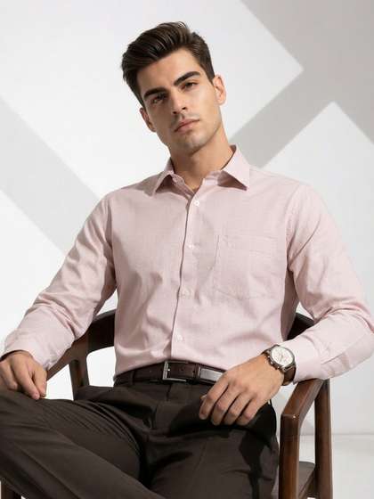 INVICTUS Self Design
                        Slim Fit Pure Cotton Formal Shirt