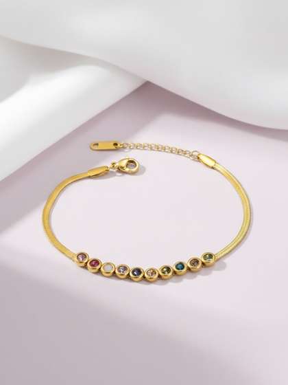 Peora Men Crystals
                    Gold-Plated Wraparound Bracelet