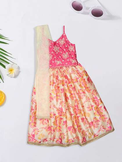 AKKRITI BY PANTALOONS
                    Girls Embroidered Ready to Wear Lehenga & Blouse
                    With Dupatta
