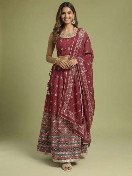 Anouk Printed
                        Sequinned Ready to Wear Lehenga & Blouse
                        With Dupatta
