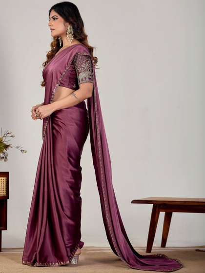 K 5 Fashion
                        Embellished Embroidered Satin Fusion Kanjeevaram
                        Saree