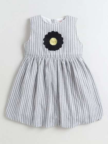 Hopscotch Striped Fit
                    & Flare Dress