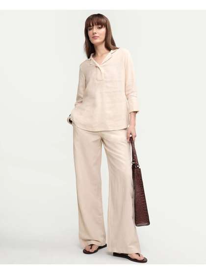 RAREISM Women
                        Straight Fit High-Rise Trousers