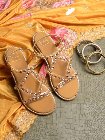HVNLY BY SHOETOPIA
                        Women Embellished Open Toe Flats