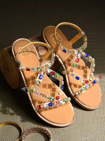 HVNLY BY SHOETOPIA
                        Women Embellished Open Toe Flats