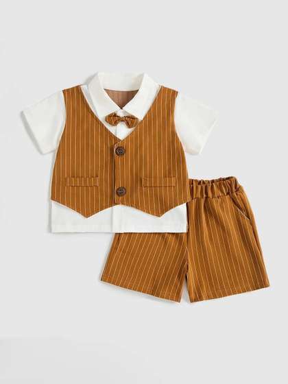 Hopscotch Boys Striped
                    Shirt with Shorts