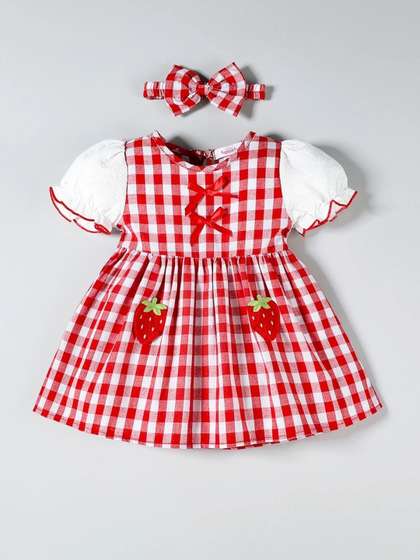 Hopscotch Checked
                    Chiffon Fit & Flare Dress