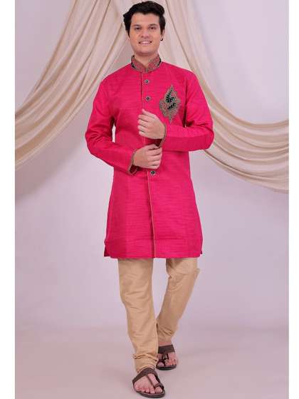 Desibutik
                        Embroidered Mandarin Collar Sherwani