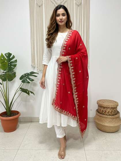 Komurr Embroidered
                          Dupatta with Sequinned