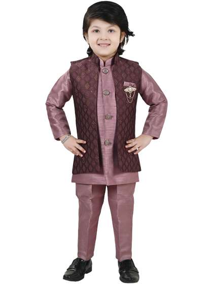 Arshia Fashions Self
                        Design Mandarin Collar Sherwani