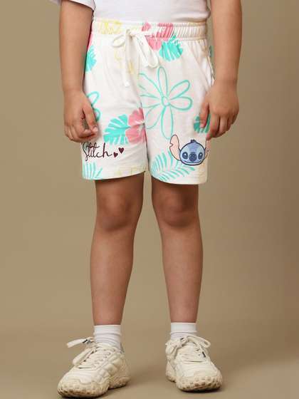 Kids Ville Girls Lilo
                    & Stitch Printed Relaxed Fit Shorts