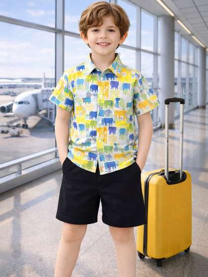 HERE&NOW Unisex Kids
                    Printed Shirt with Shorts