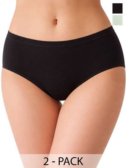 Saforia Women Pack
                          of 2 Anti-Odour Seamless Cotton Basic Briefs